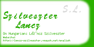 szilveszter lancz business card